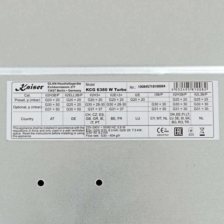 Kaiser KCG 6380 W Turbo