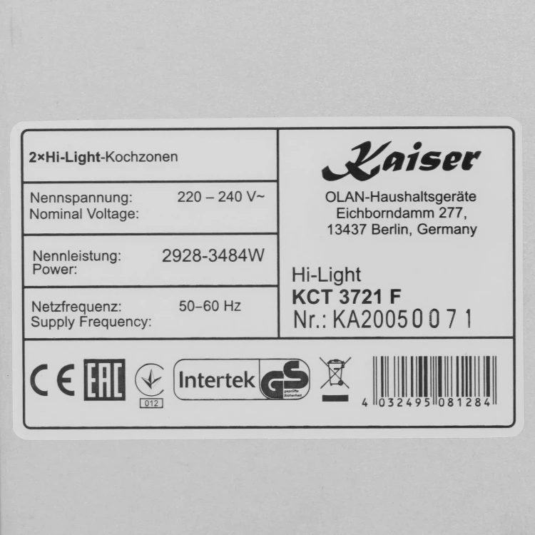 Kaiser KCT 3721 F